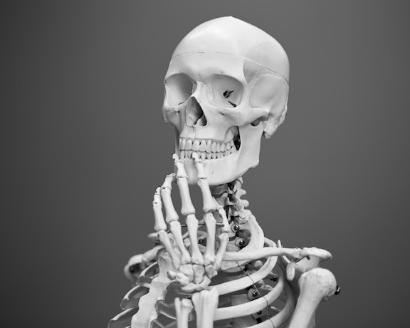 Skeleton pondering life